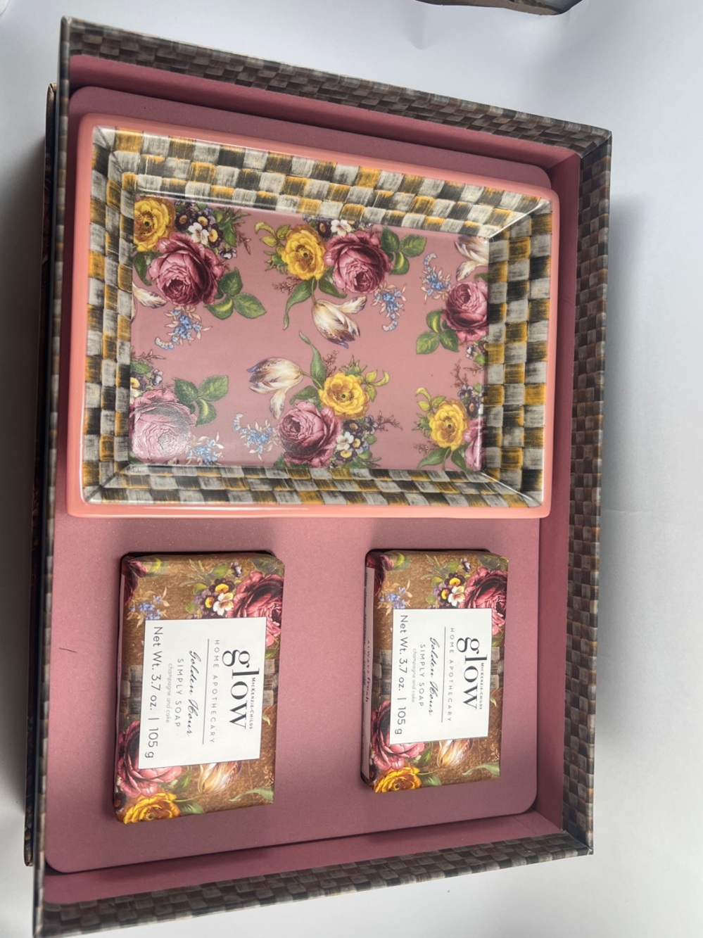 Pink and Yellow Floral Tray Gift Set